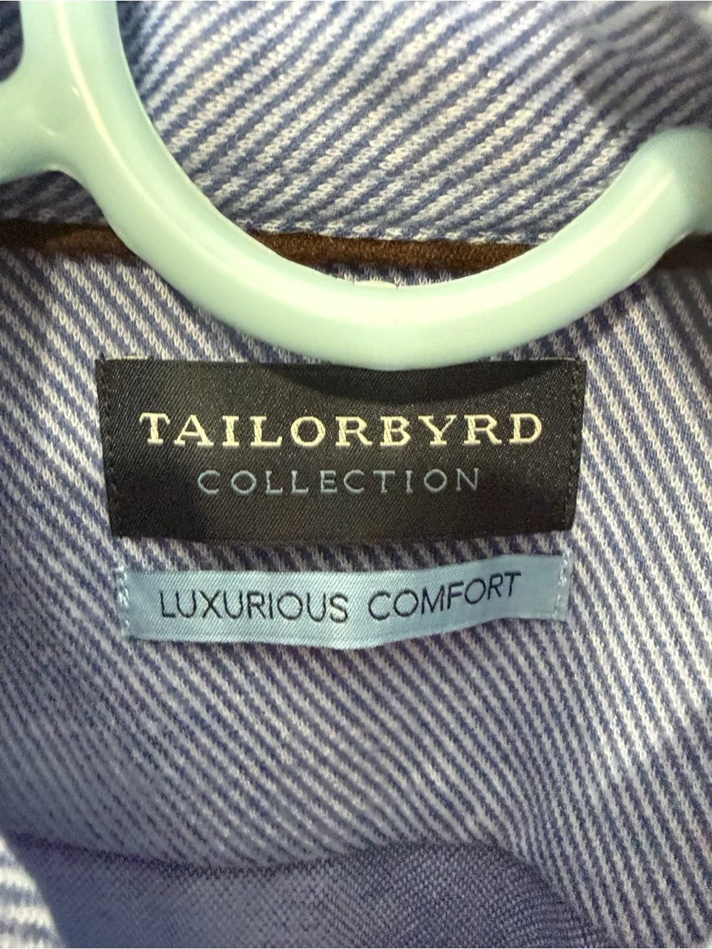 Tailorbyrd Blue Houndstooth Long Sleeve Button Down Shirt Medium NWT
